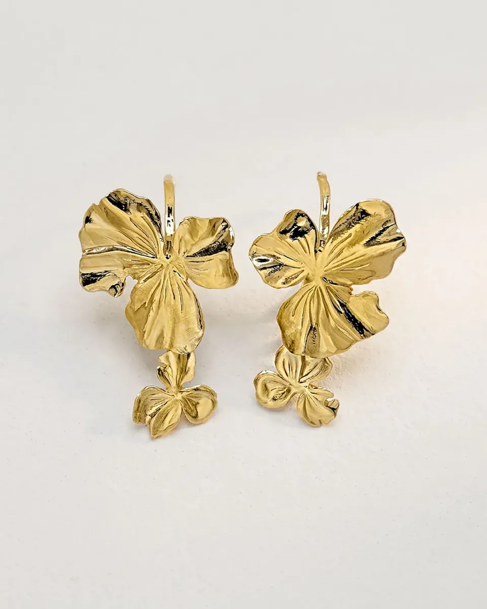 Elise Tsikis Oréade boucles d'oreilles créoles 6,5 cm doré