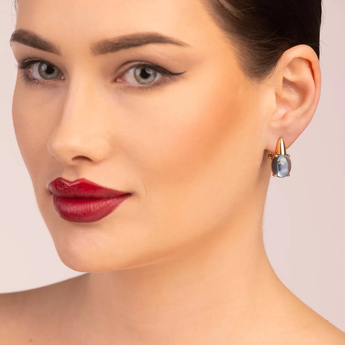 Ultima Edizione Cabochon Ovale boucles oreilles pierre ovale