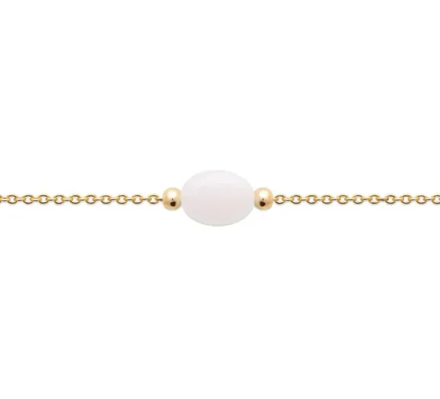Oriana France pierre de lune bracelet plaqué or ovale