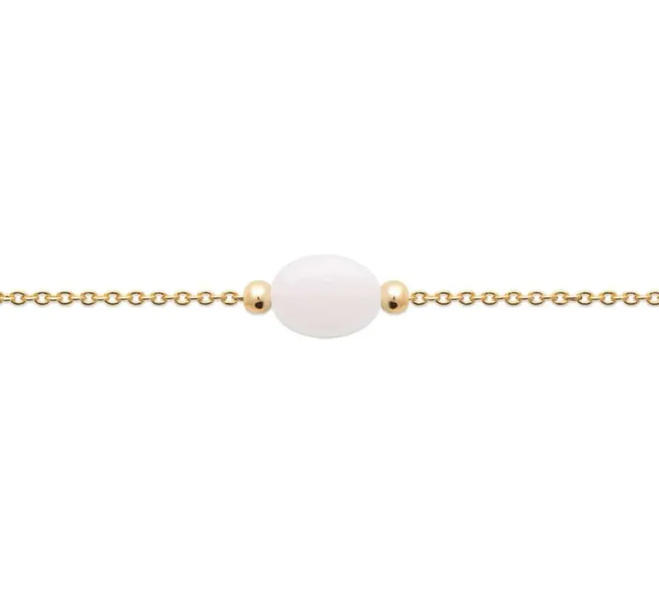 Oriana France pierre de lune bracelet plaqué or ovale