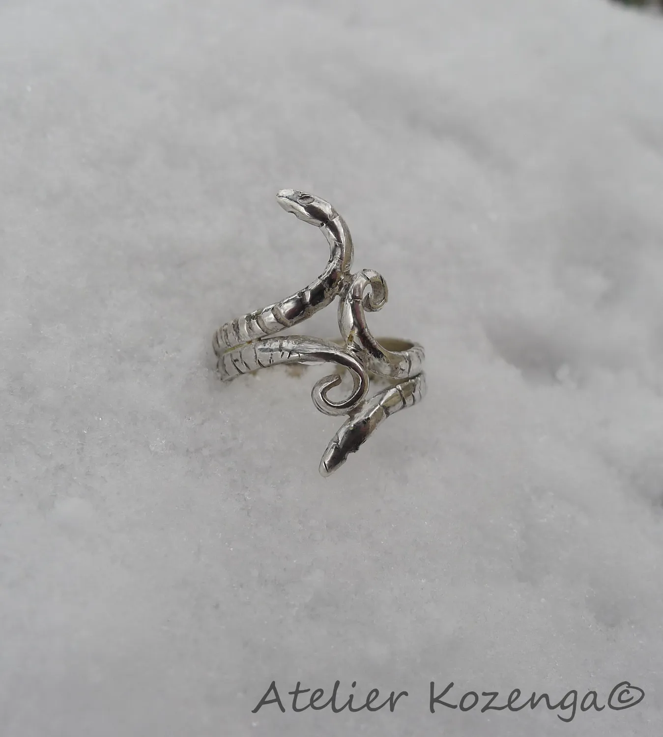 L'Atelier Kozenga Serpent bague argent massif 950