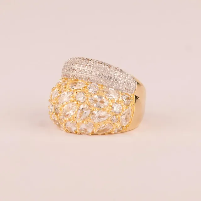 Ultima Edizione fascia pavé zircons blancs bague large
