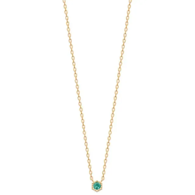 Oriana France collier émeraude verte plaqué or pierre
