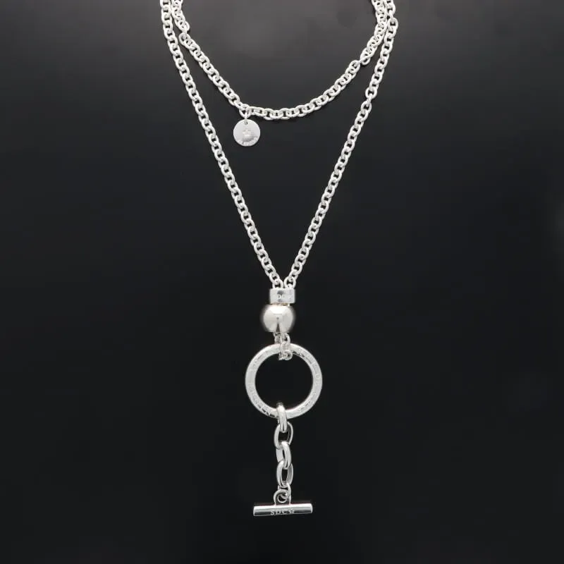 Secret de Cuir N°425 sautoir bouée gravée argent plaqué