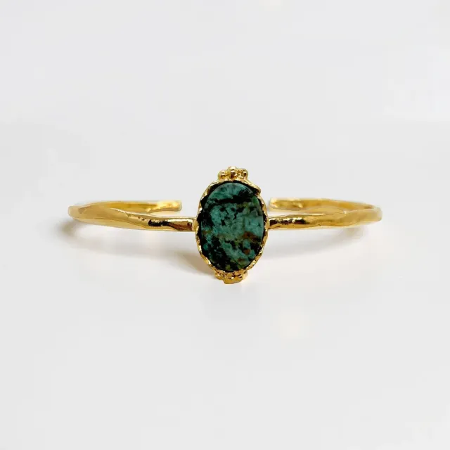 Elise Tsikis Giali bracelet jonc turquoise doré