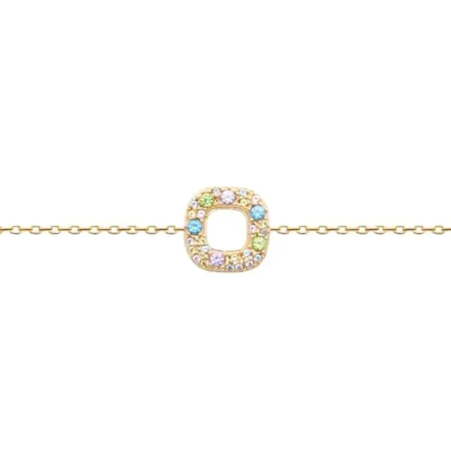 Oriana France arc-en-ciel bracelet plaqué or pastel