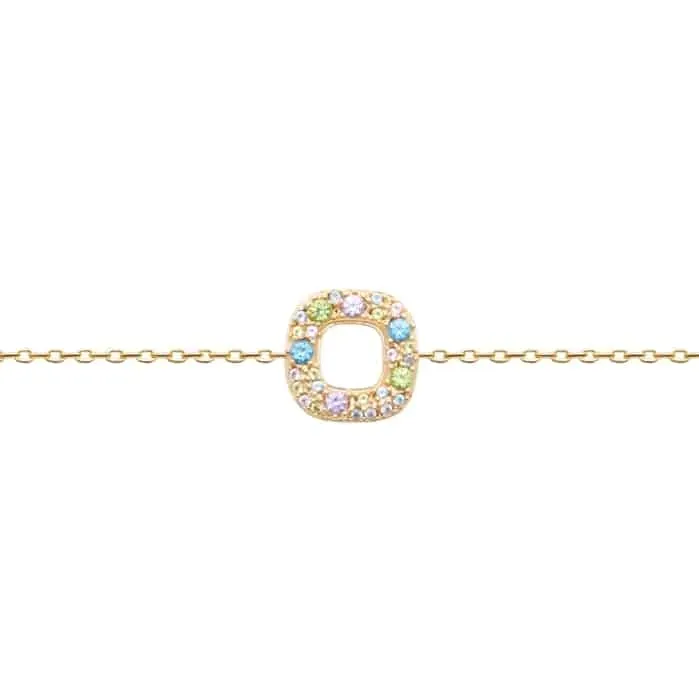 Oriana France arc-en-ciel bracelet plaqué or pastel