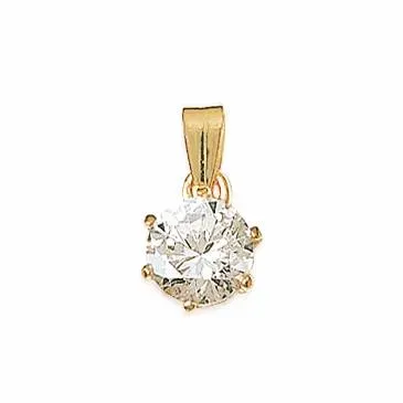 Oriana France solitaire pendentif plaqué or imitation diamant