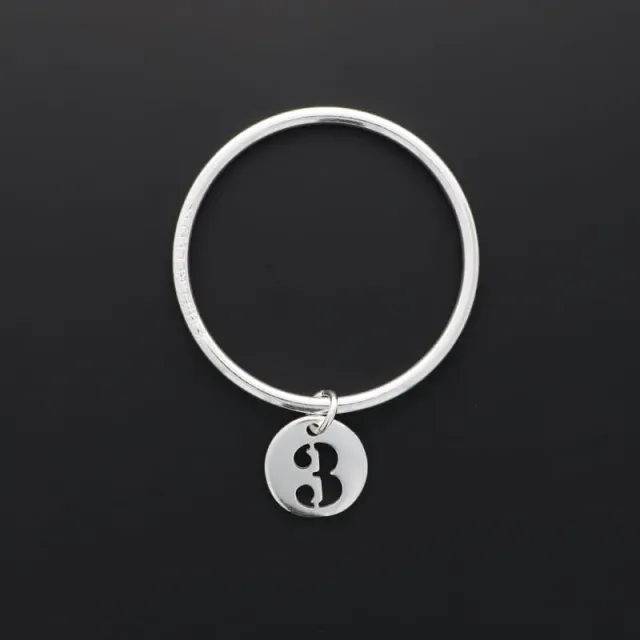 Secret de Cuir N°187 jonc chiffre 3 plaqué argent