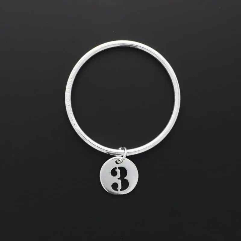 Secret de Cuir N°187 jonc chiffre 3 plaqué argent