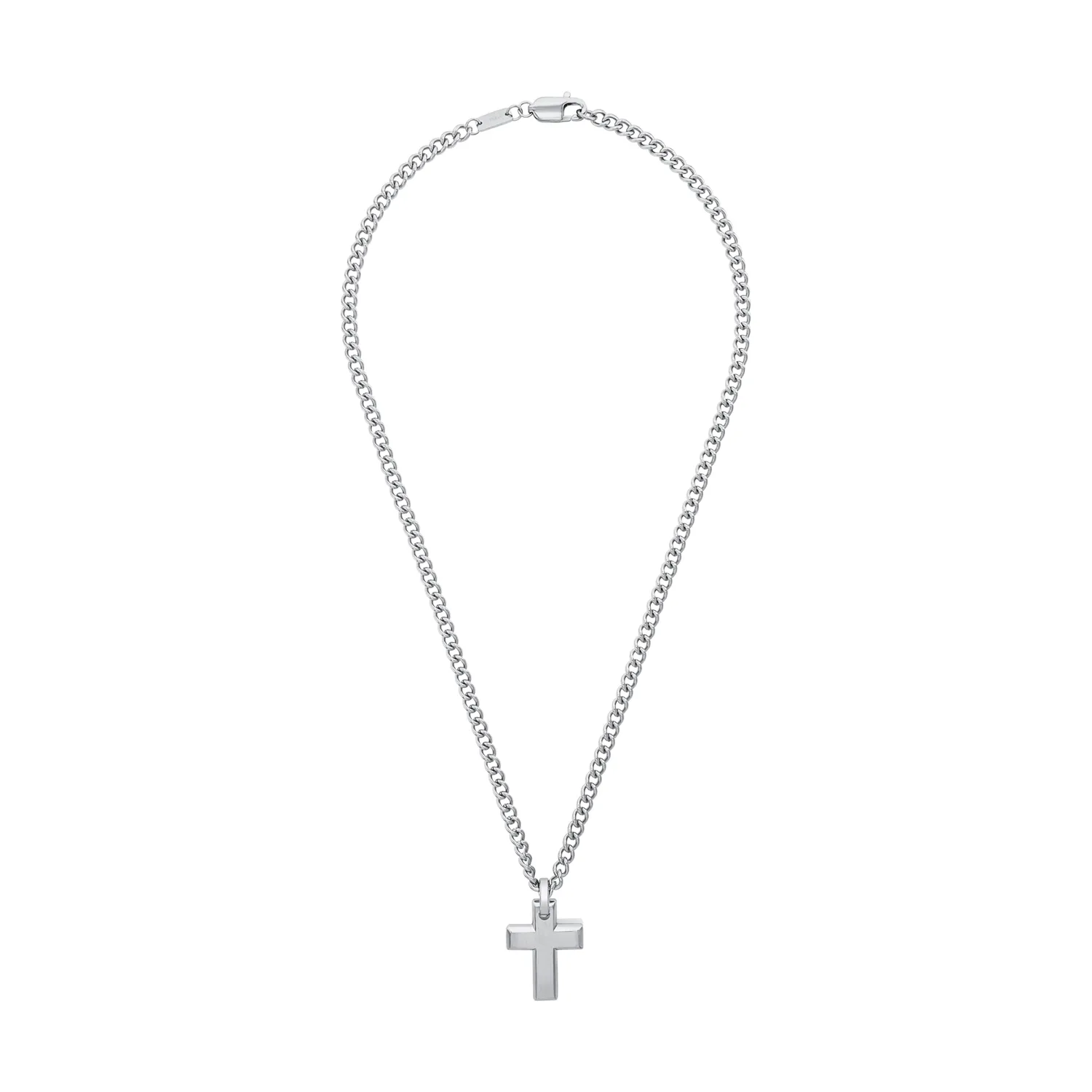 s.Oliver Collier Homme Pendentif Croix Acier Argenté