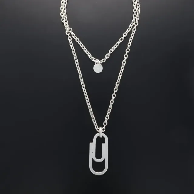 Secret de Cuir N°833 trombone sautoir argenté