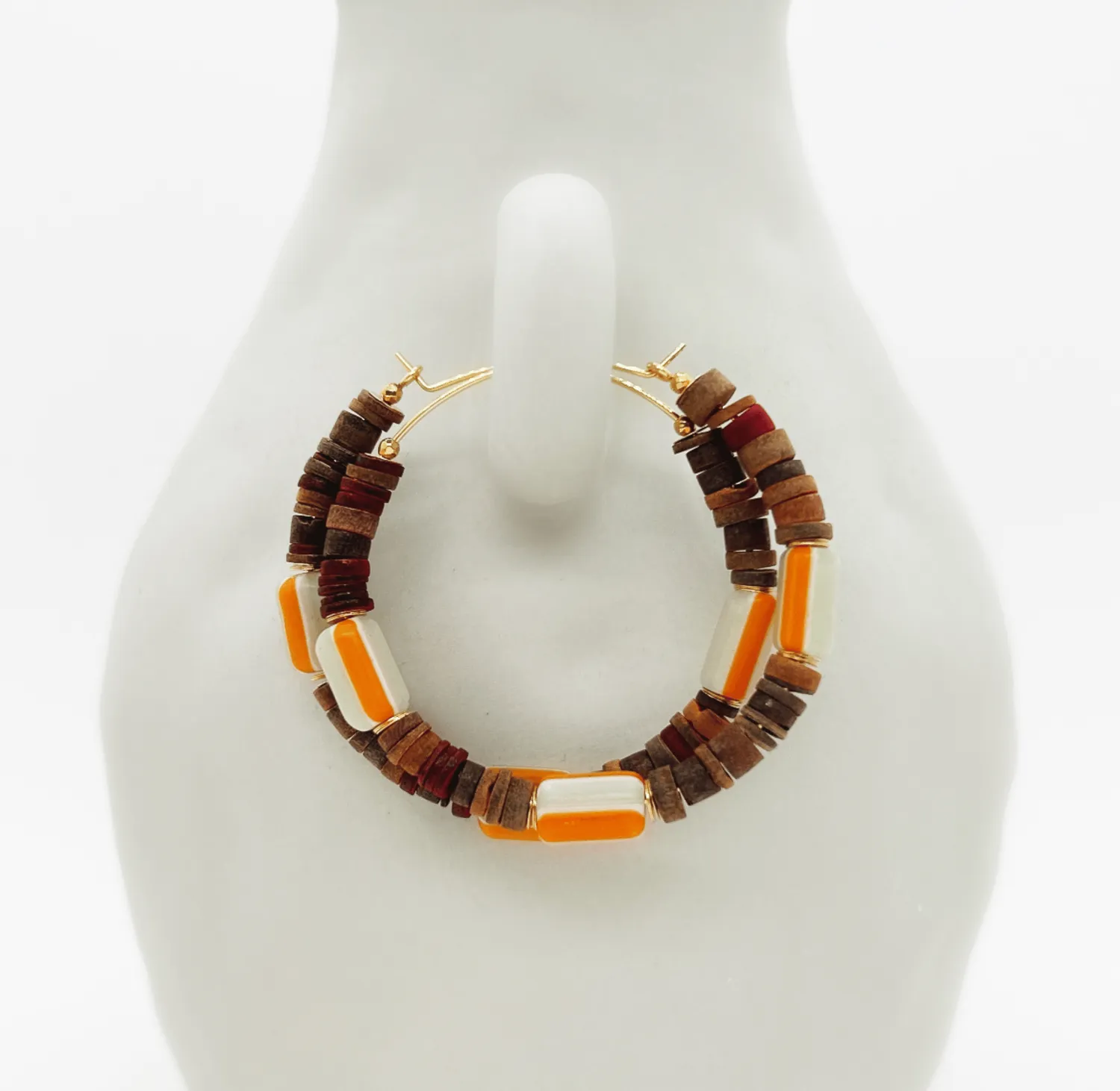 Elise Tsikis Terracina boucles d’oreilles créoles dorées 5 cm