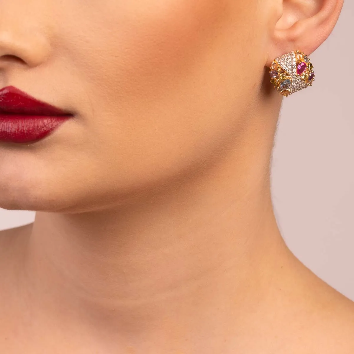 Ultima Edizione Bottone puces d’oreilles multicolores