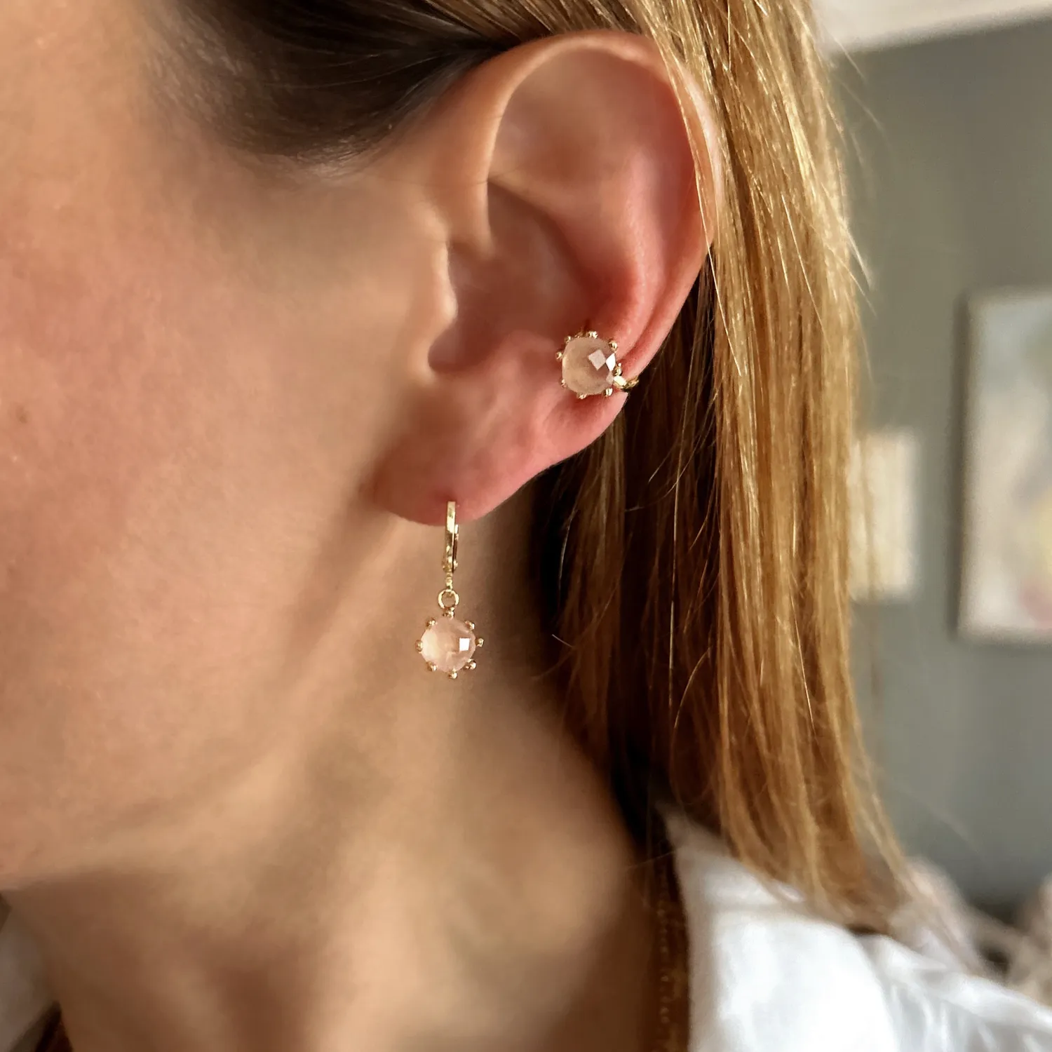 Elise Tsikis Alem boucles d'oreilles créoles vert