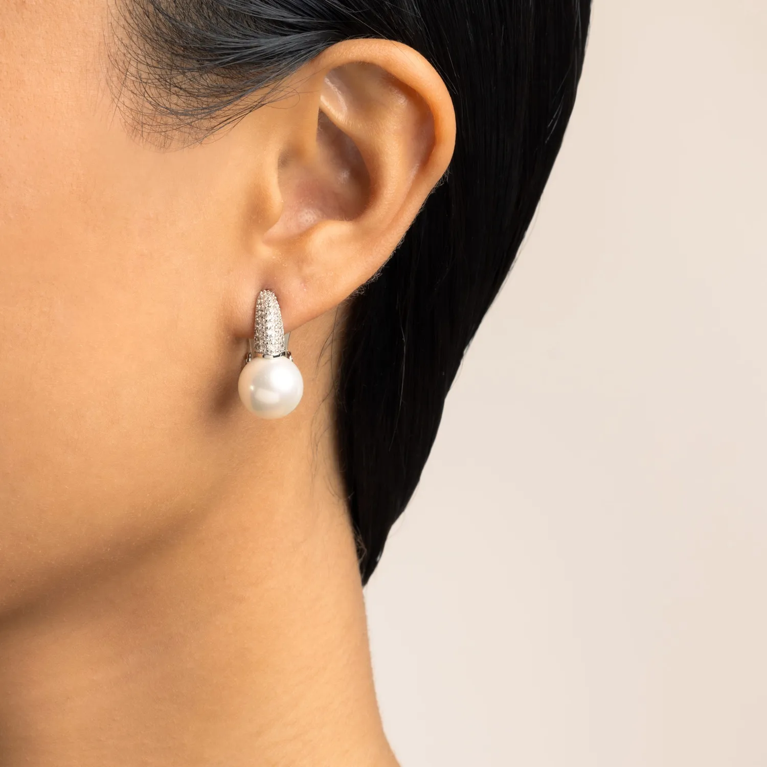 ULTIMA EDIZIONE gambo zirconi perle 14 mm boucles d'oreilles