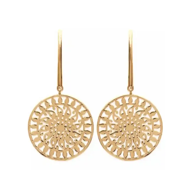 Oriana France boucles pendantes arabesques plaqué or
