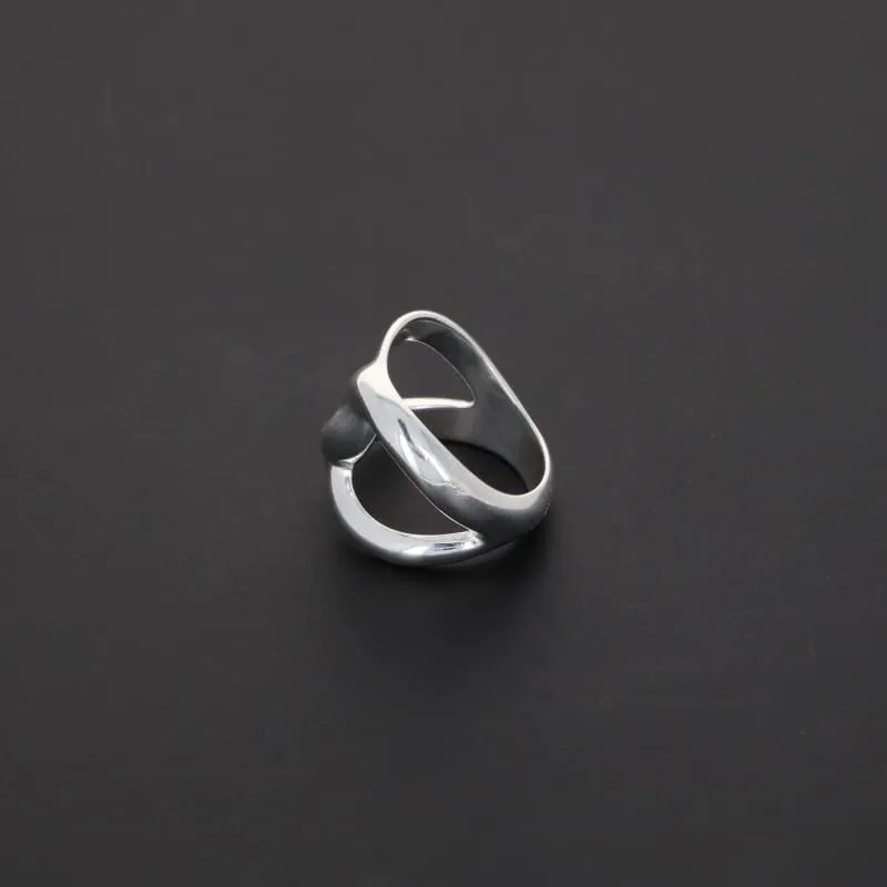 Secret de Cuir N°1101 bague entrelacée plaqué argent