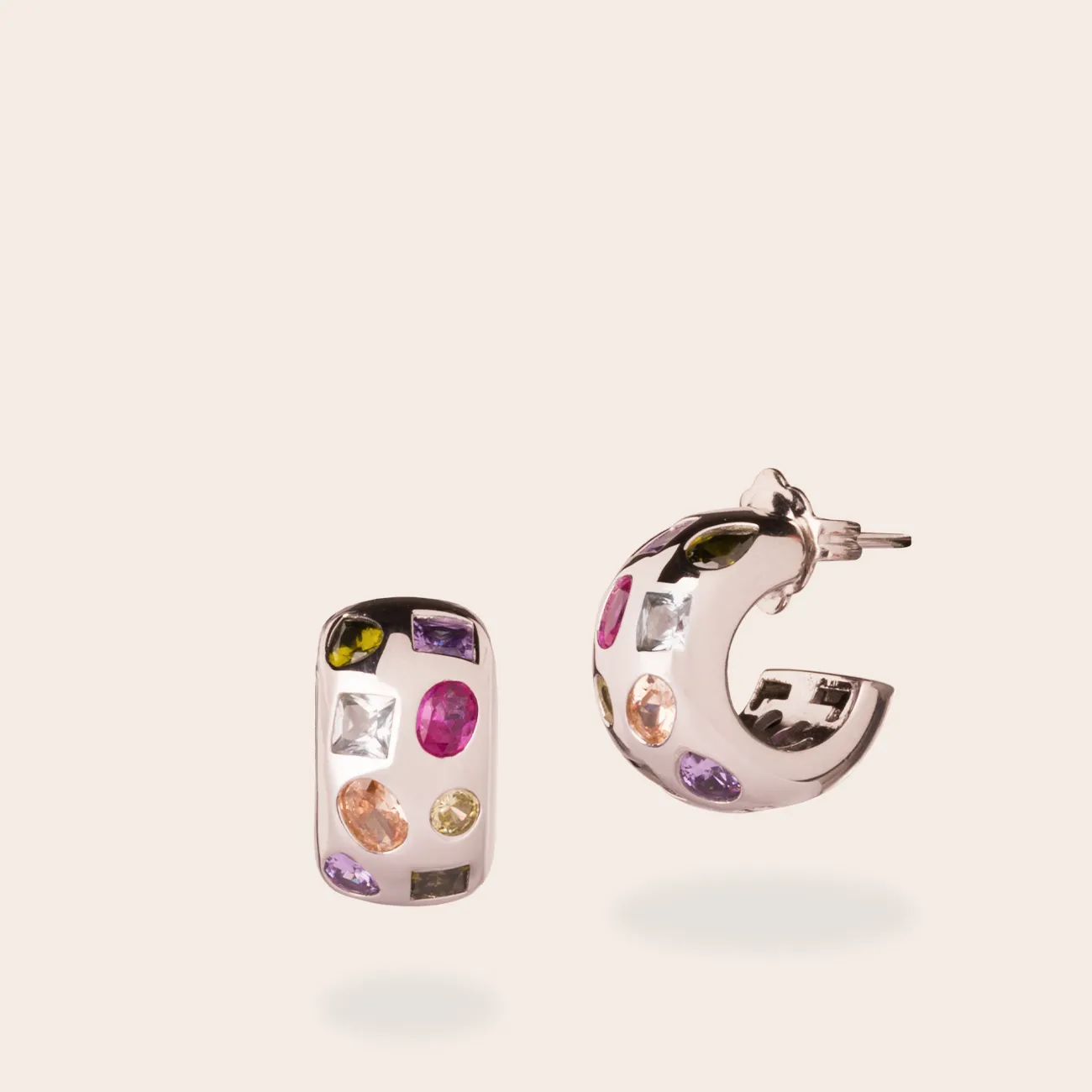 Ultima Edizione cercle lisse boucles zircons multicolores