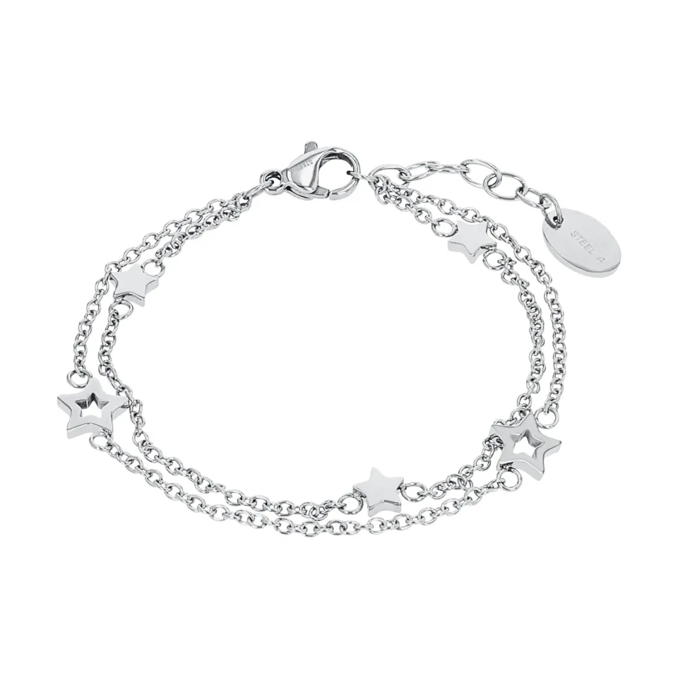 s.Oliver Bracelet Fille Acier Argenté Étoiles 16 cm