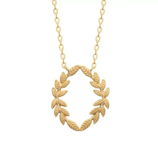 Oriana France collier couronne laurier plaqué or