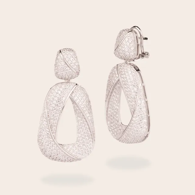 Ultima Edizione geometrico pavé boucles d'oreilles zircons