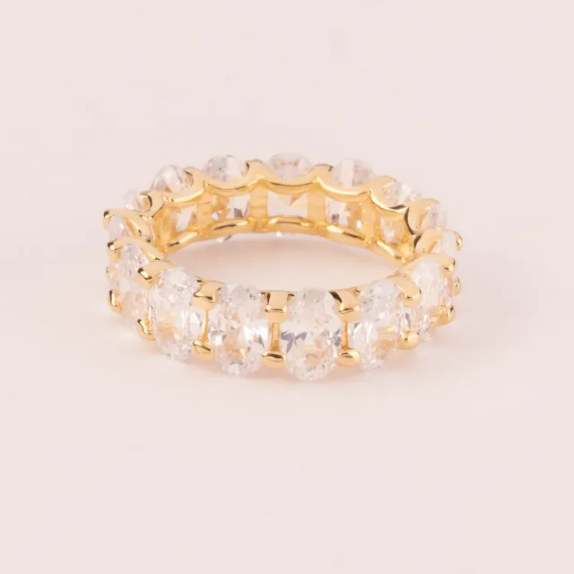 ULTIMA EDIZIONE Fedina zircons ovales bague alliance tour complet