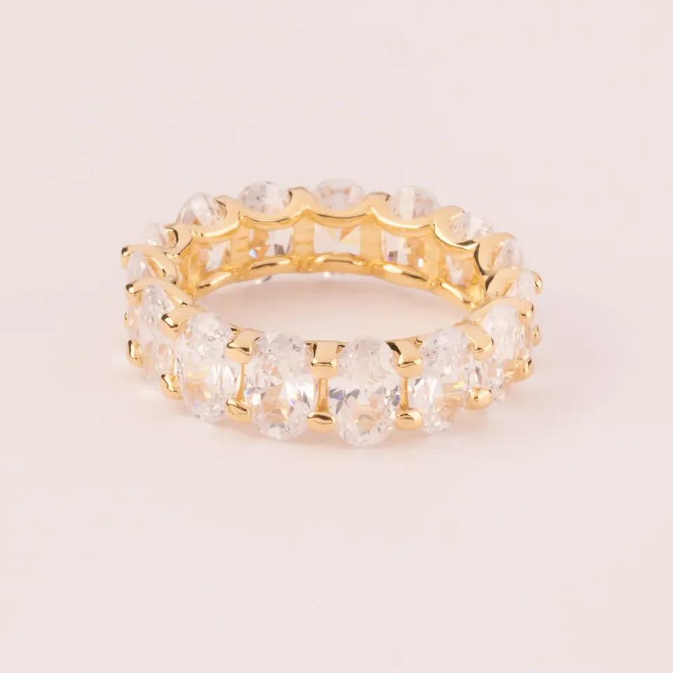 ULTIMA EDIZIONE Fedina zircons ovales bague alliance tour complet