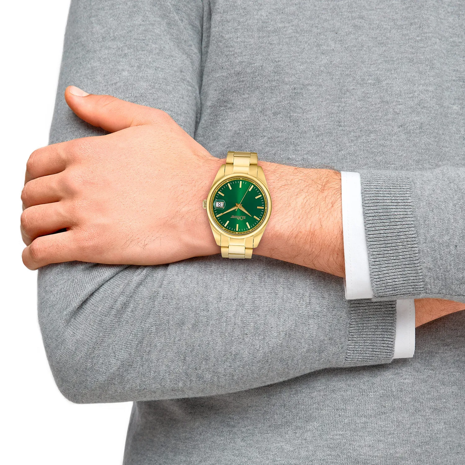 s.Oliver Montre homme acier doré cadran vert quartz