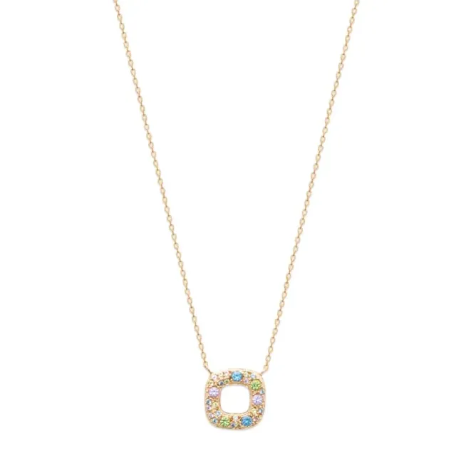 Oriana France arc-en-ciel collier plaqué or zircon