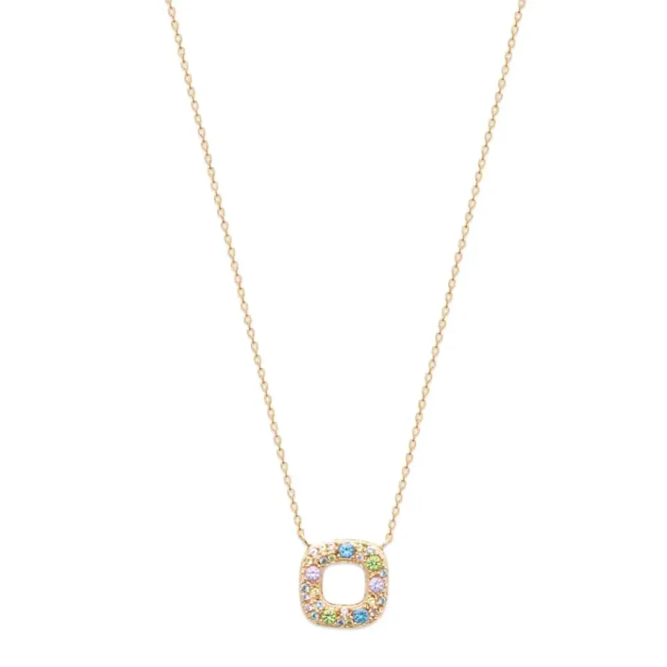 Oriana France arc-en-ciel collier plaqué or zircon