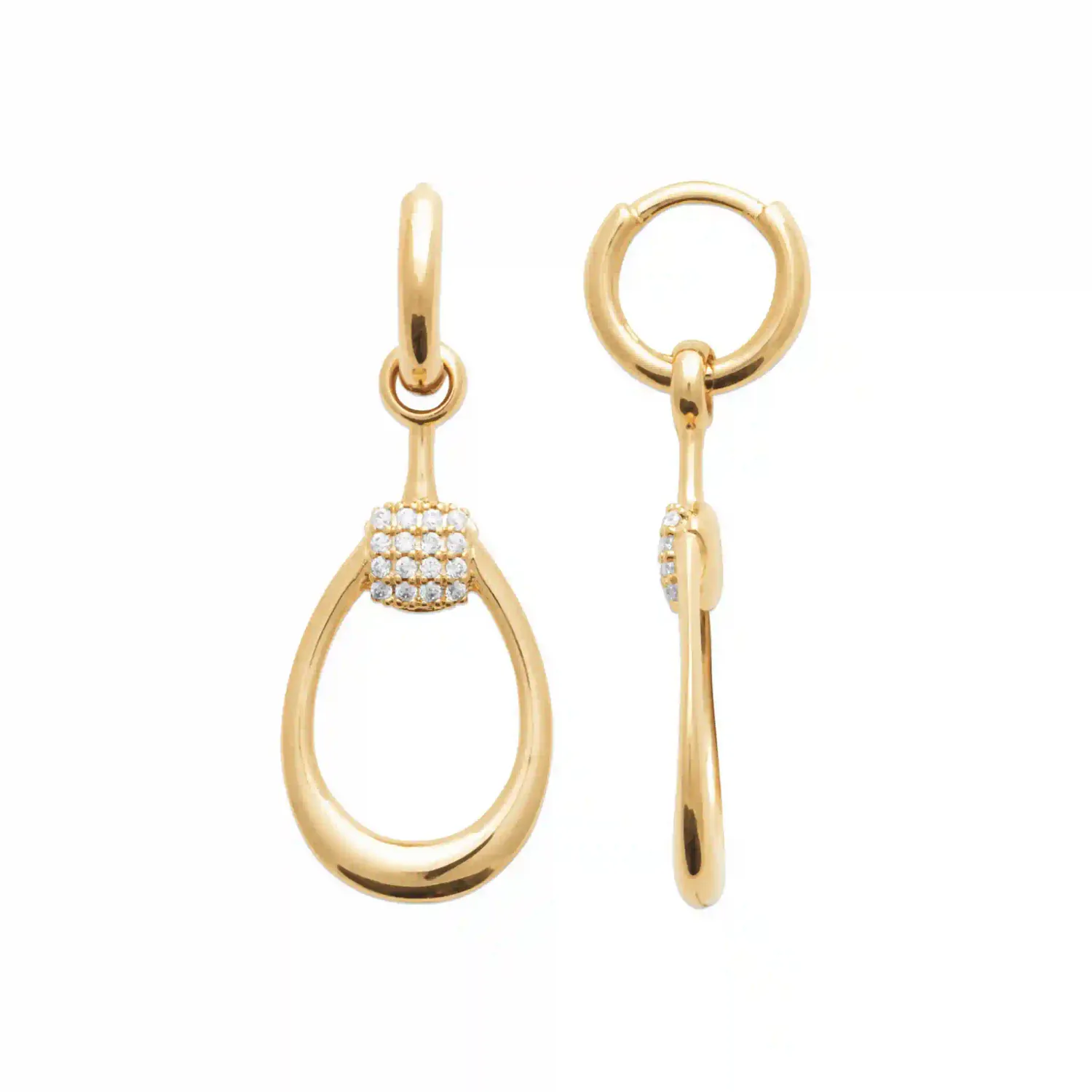 Oriana France goutte ajourée boucles d’oreilles plaqué or