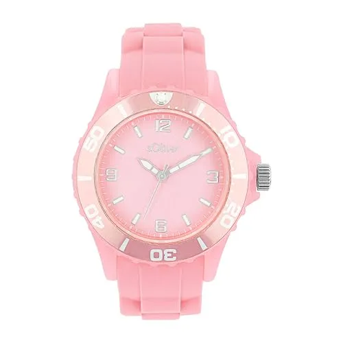 s.Oliver 2036502 montre fille silicone rose étanche