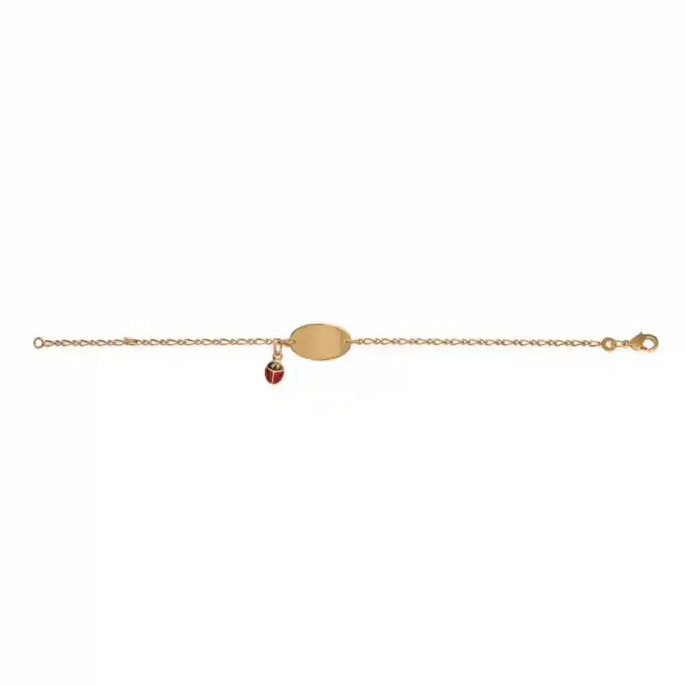 Oriana France bracelet chaîne coccinelle plaqué or à graver