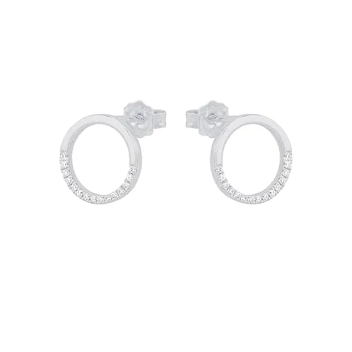 s.Oliver boucles argent zirconia demi-cercle 12 mm
