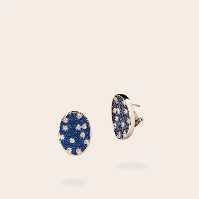 ULTIMA EDIZIONE Pavé Ovale boucles d'oreilles ovale couleur
