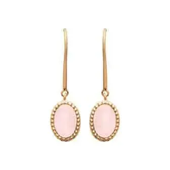 Oriana France Quartz Rose boucles oreilles plaqué or