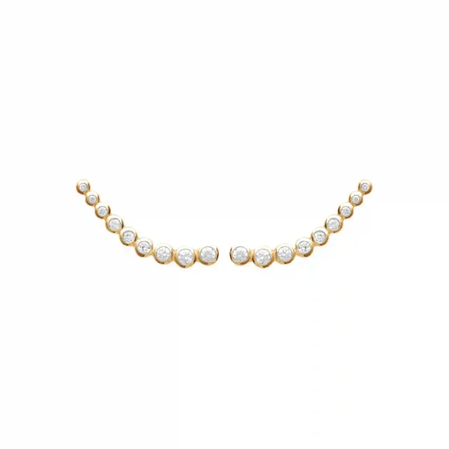 Oriana France boucles grimpantes zircons ronds plaqué or