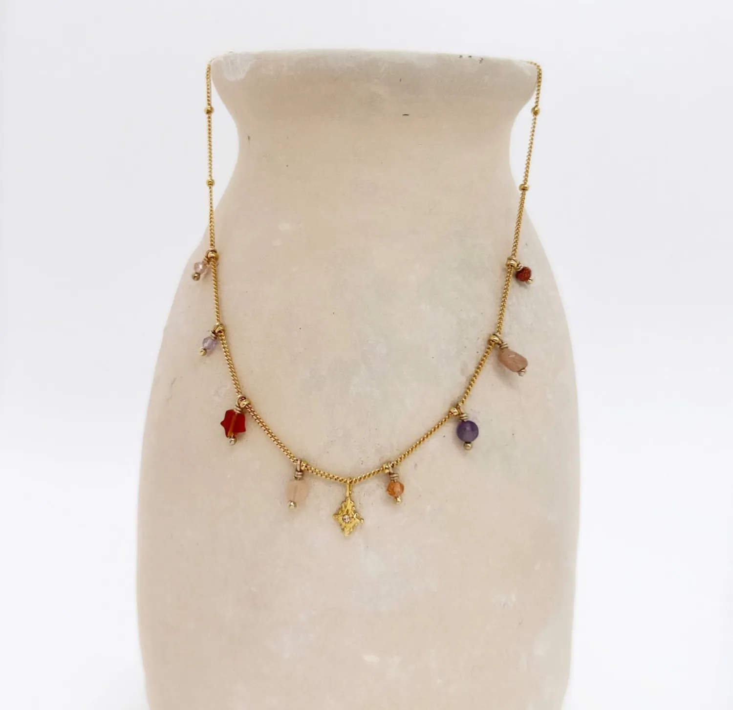 Elise Tsikis Talisma collier doré étoiles 36 cm