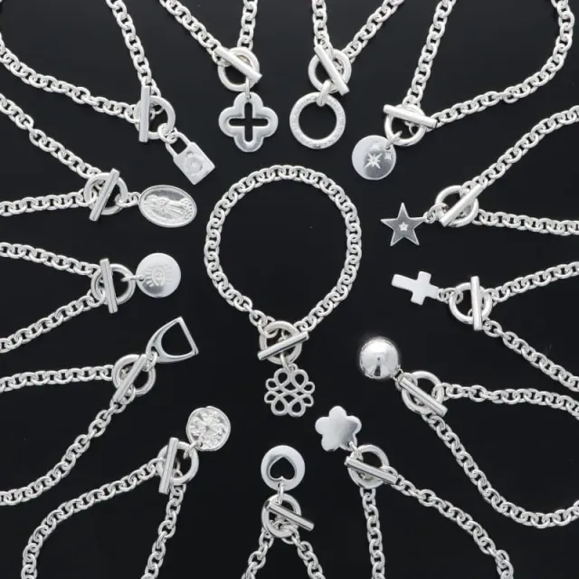 Secret de Cuir N°1416 chaîne bracelet argent plaqué 17,75 cm
