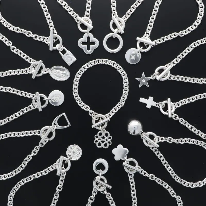 Secret de Cuir N°1416 chaîne bracelet argent plaqué 17,75 cm