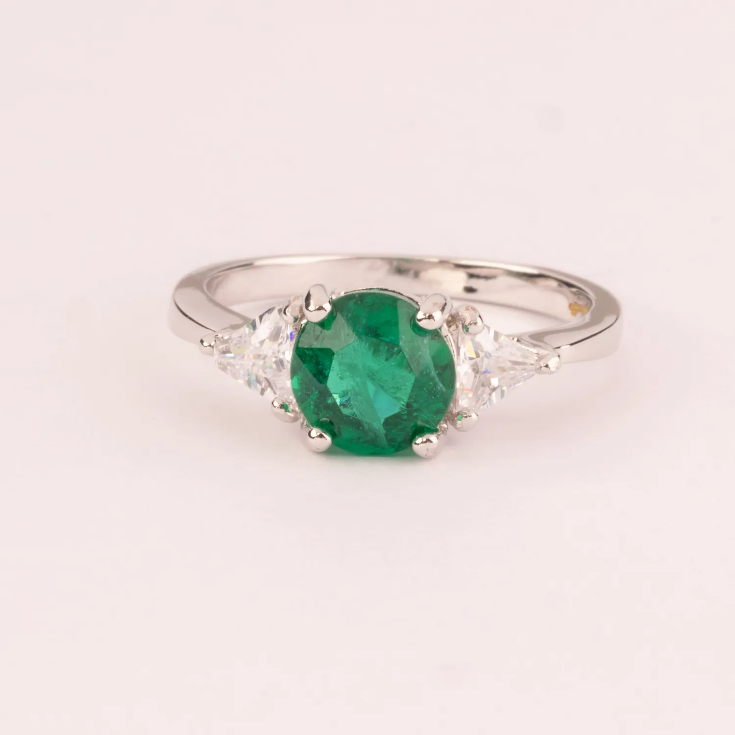 Ultima Edizione Zircone Tondo 7 mm bague coloree triangles