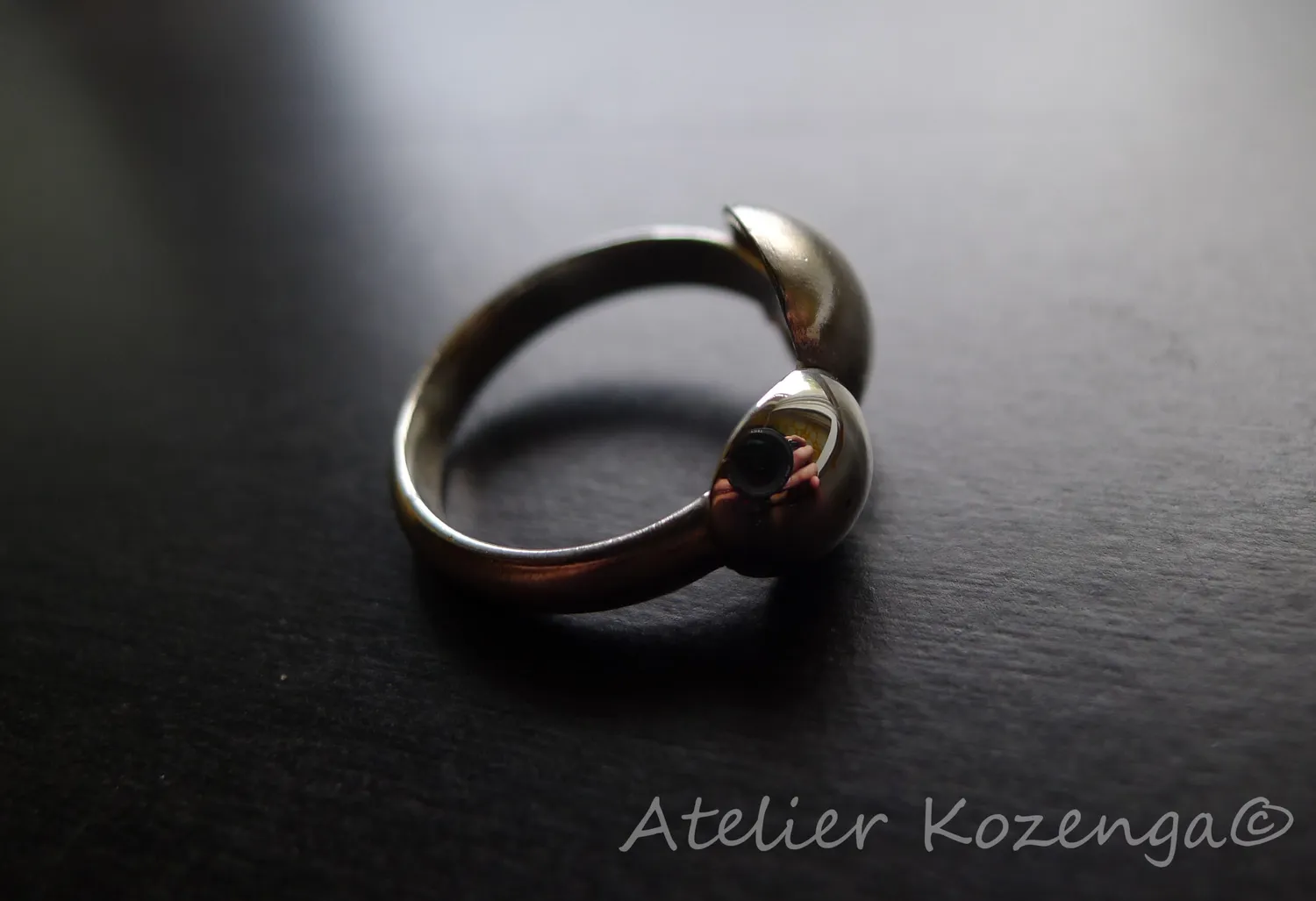L'Atelier Kozenga Bully bague argent polie dépolie