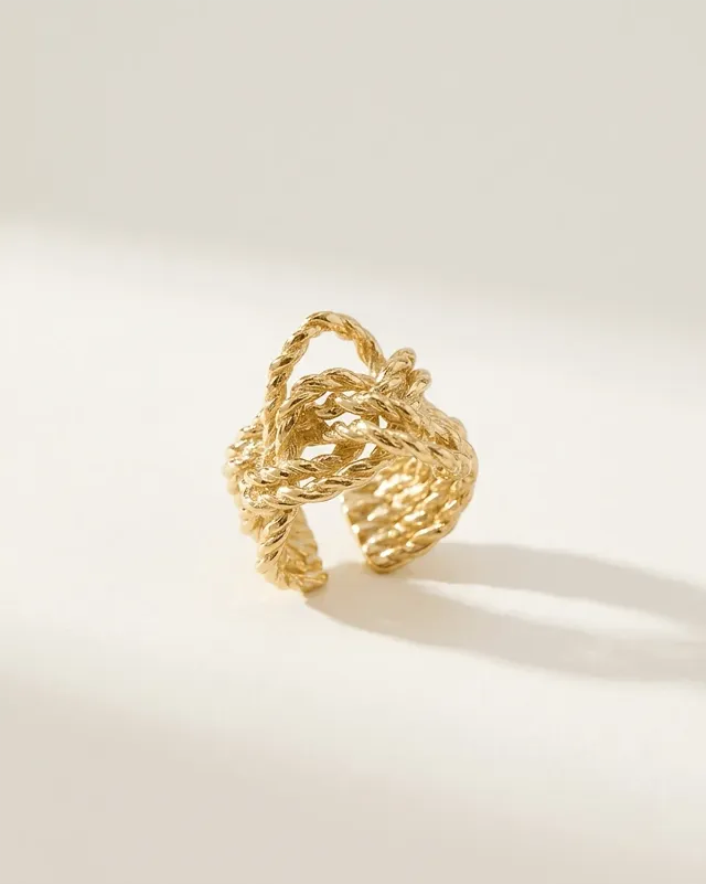 Elise Tsikis Trinidad Pena bague or jaune torsadée