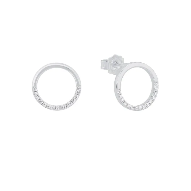 s.Oliver boucles argent zirconia demi-cercle 12 mm