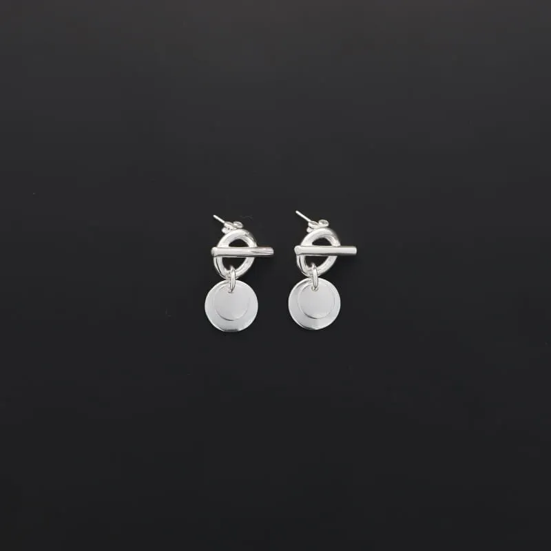 Secret de Cuir N°150 boucles d'oreilles double pastilles plaqué