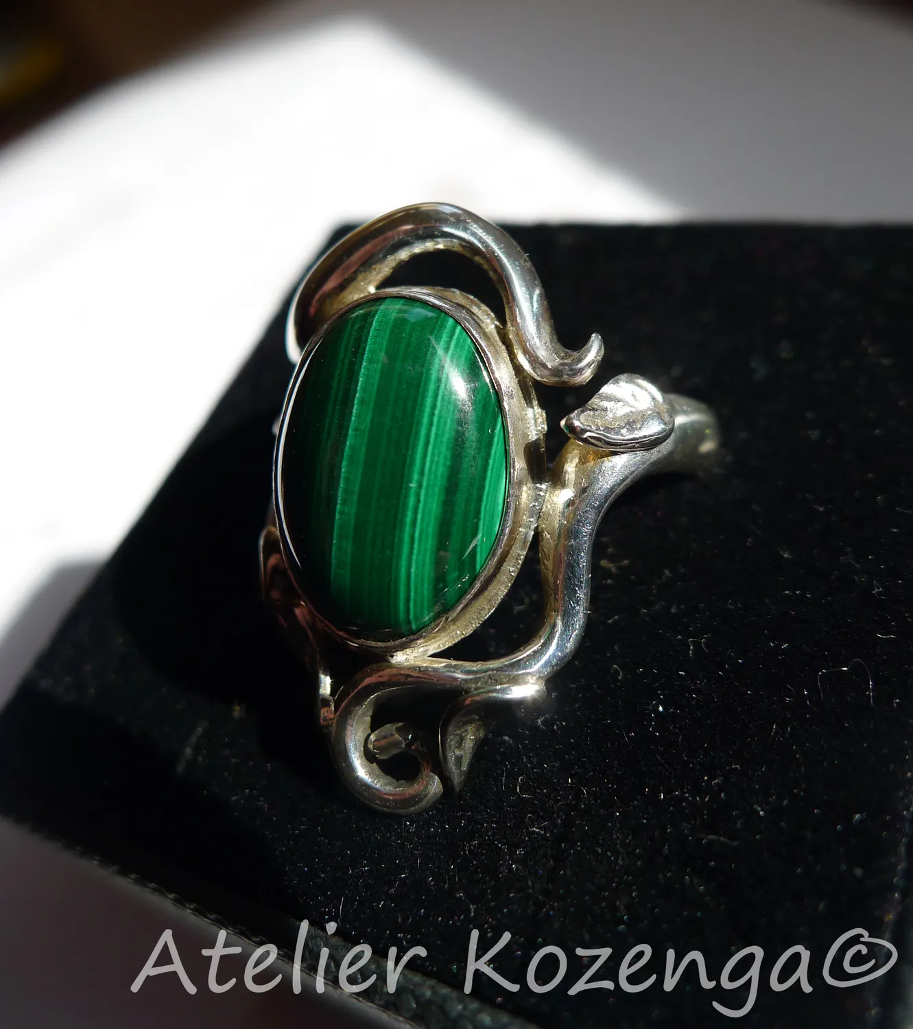 L'Atelier Kozenga Malachite bague argent 950