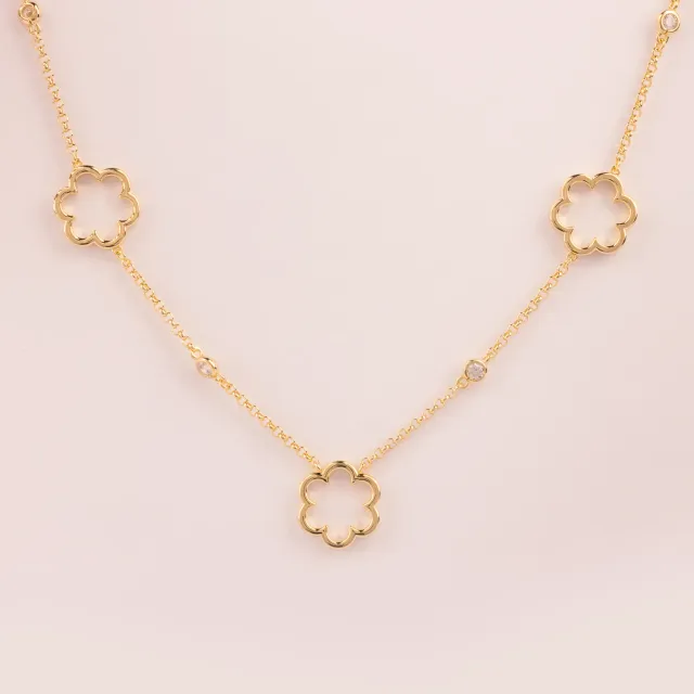 ULTIMA EDIZIONE Daisy Bordo Liscio collier ras-de-cou marguerite
