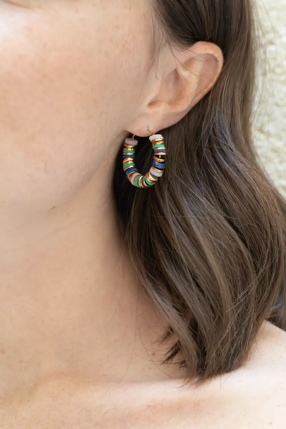 Cloralys Dakota bleues boucles d’oreilles créoles 25 mm lapis