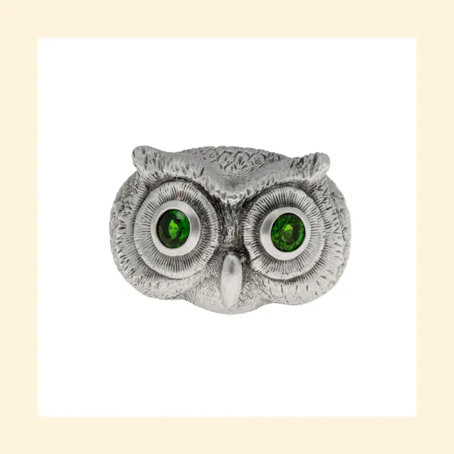 Lorella Tamberi Canal Artemis Eagle Owl bague diopside taille 12